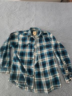 RedHead Teal and White Plaid Button-Down Shirt - Men